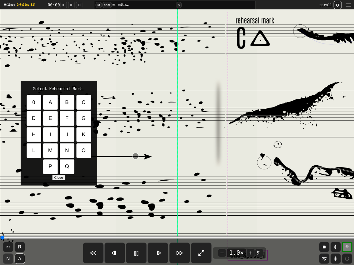 Oscilla Rehearsal Mark Navigation