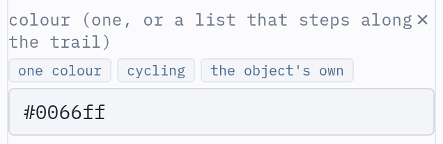 Chips above the colour field of draw()