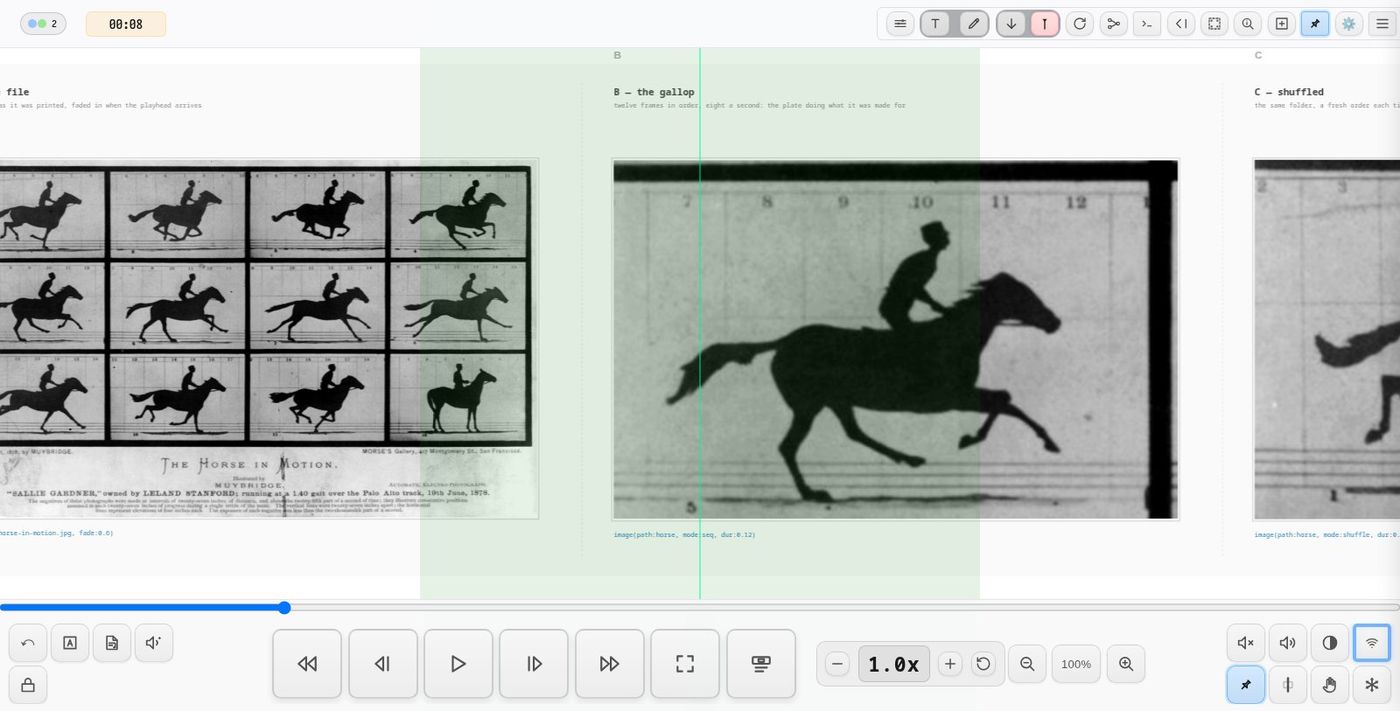 demo-image — one picture from a pack of Muybridge frames, and the whole sheet